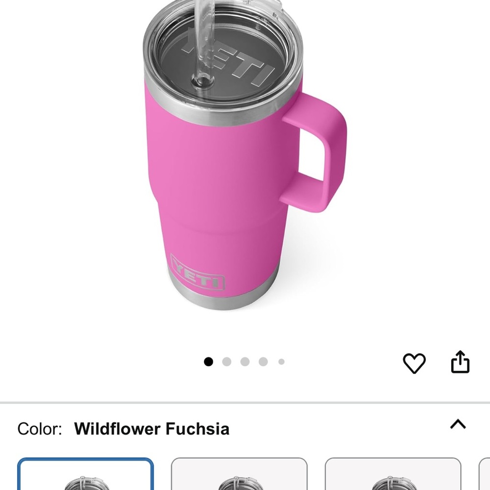 YETI Rambler 25 oz Mug in Bright Pink with Straw Lid - Picture 4 of 7